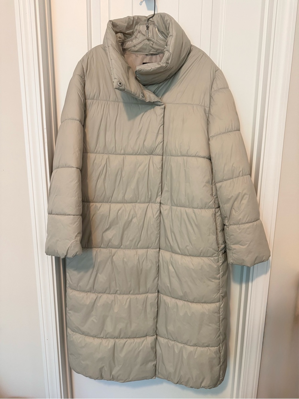 Banana Republic Light Taupe Long Puffer Coat